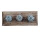 Turquoise Amarylis Floral Etched Ceramic Wooden Hooks
